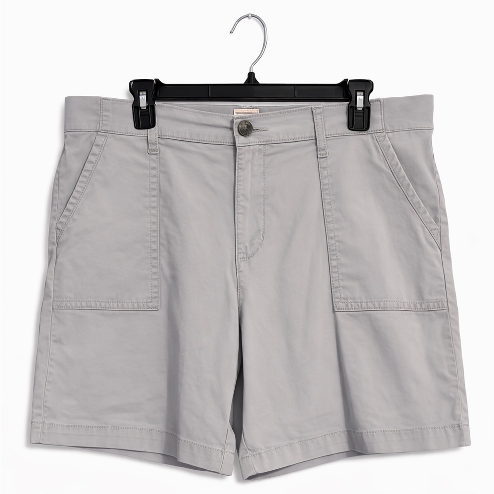 Lee Gray Utility Shorts Women’s 16 Plus Stretch Waist 9” Inseam Casual